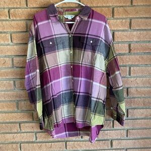 Old Navy Plaid Shirt in Pink and Olive